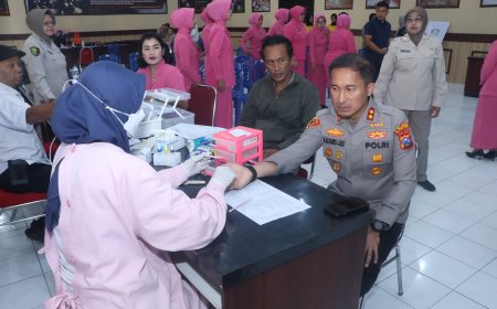Sambut Hari Bhayangkara ke-80, Polres Blitar Kota Gelar Bakti Kesehatan